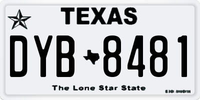 TX license plate DYB8481