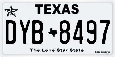 TX license plate DYB8497