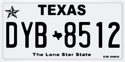 TX license plate DYB8512