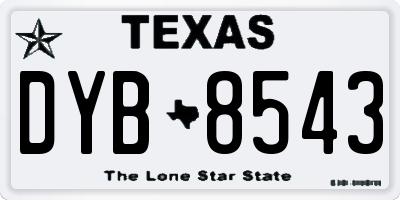 TX license plate DYB8543