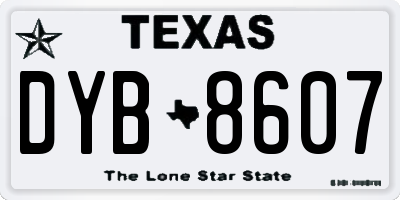 TX license plate DYB8607