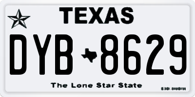 TX license plate DYB8629