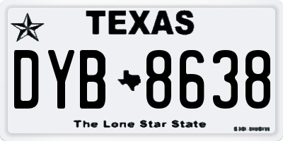 TX license plate DYB8638