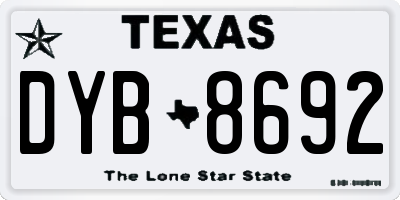 TX license plate DYB8692