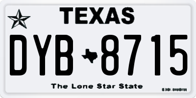 TX license plate DYB8715