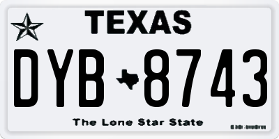 TX license plate DYB8743