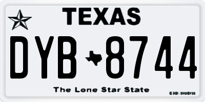 TX license plate DYB8744