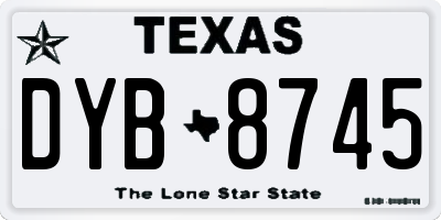 TX license plate DYB8745