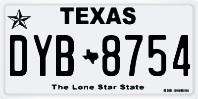 TX license plate DYB8754