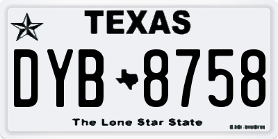 TX license plate DYB8758
