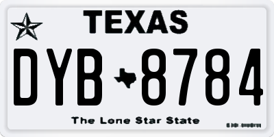 TX license plate DYB8784