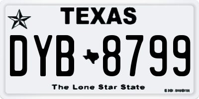 TX license plate DYB8799