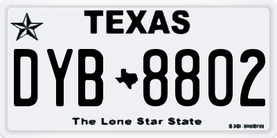 TX license plate DYB8802