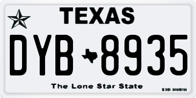TX license plate DYB8935