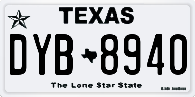 TX license plate DYB8940