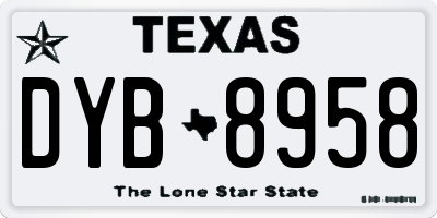 TX license plate DYB8958