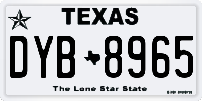 TX license plate DYB8965