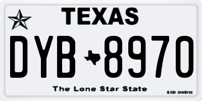 TX license plate DYB8970