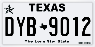 TX license plate DYB9012