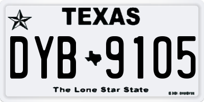 TX license plate DYB9105