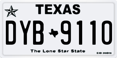 TX license plate DYB9110