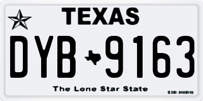 TX license plate DYB9163