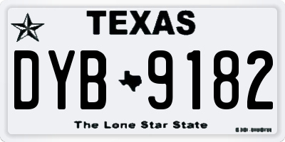 TX license plate DYB9182
