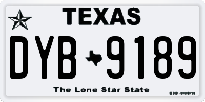 TX license plate DYB9189