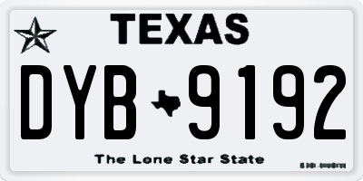 TX license plate DYB9192