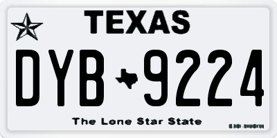 TX license plate DYB9224