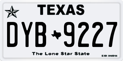 TX license plate DYB9227