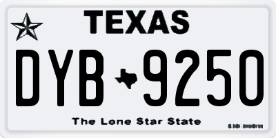 TX license plate DYB9250