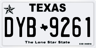 TX license plate DYB9261