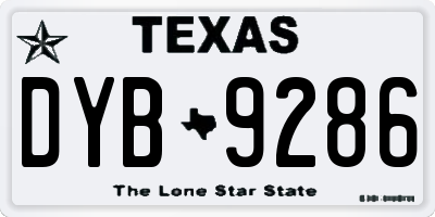 TX license plate DYB9286