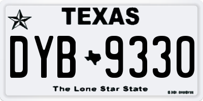 TX license plate DYB9330