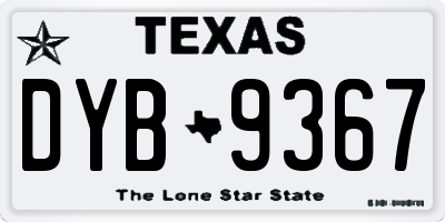TX license plate DYB9367