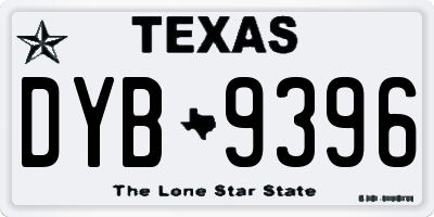 TX license plate DYB9396
