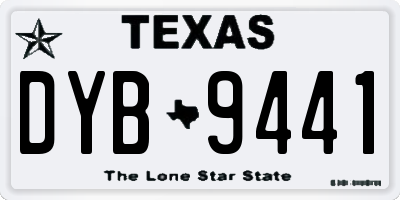 TX license plate DYB9441