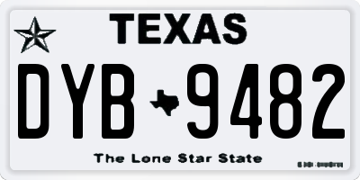 TX license plate DYB9482