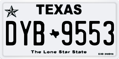 TX license plate DYB9553
