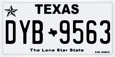 TX license plate DYB9563