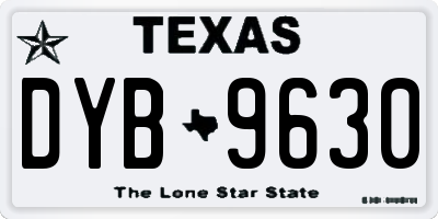 TX license plate DYB9630