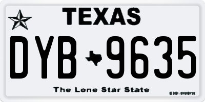 TX license plate DYB9635