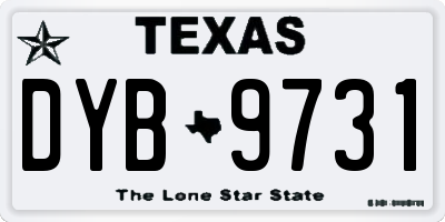 TX license plate DYB9731