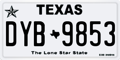 TX license plate DYB9853