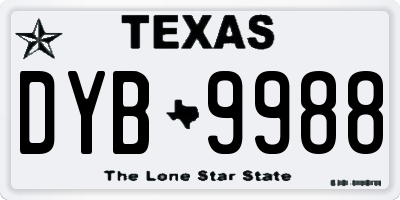 TX license plate DYB9988