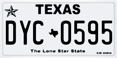 TX license plate DYC0595