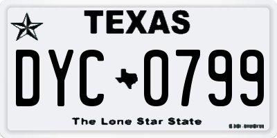 TX license plate DYC0799