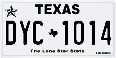 TX license plate DYC1014