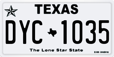 TX license plate DYC1035